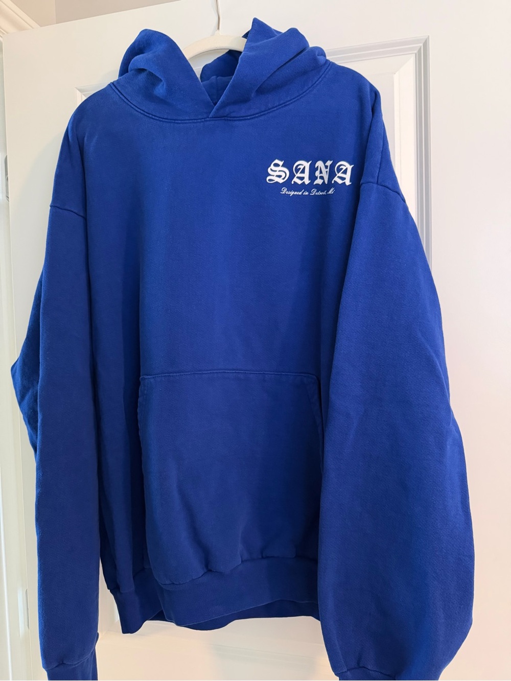SANA Men's Royal Blue Pullover Crewneck Hoodie